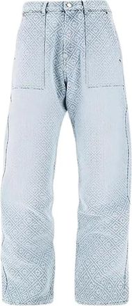 Casablanca Denim Bleached Monogram Pants - Heren - Regular Fit Jeans - Blauw - W32 - Denim - Jeans