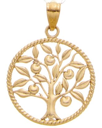 Italian Gold, Inc 10K 16.5Mm Tree Of Life Circle Pendant Necklace
