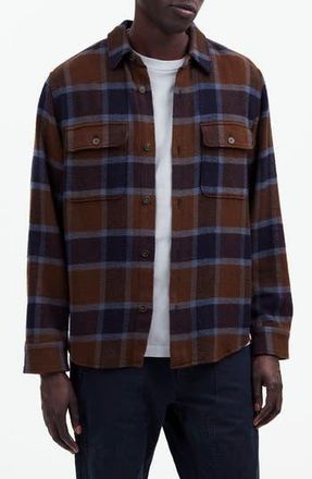 Madewell Easy Plaid Twill Shirt Jacket in Dark Coffee at Nordstrom Rack, Size Xx-Large