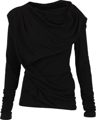 Entire studios Twisted Draped Black Long-Sleeve Top