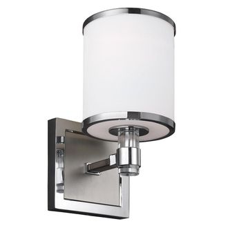 Netlighting Prospect Park 1 Light Indoor Wall Light Satin Nickel Chrome Chrome E27 in Grey
