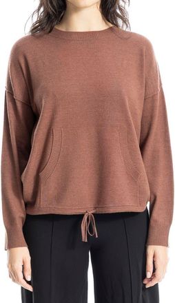 Max Studio Drawstring Hem Pullover Sweater in Cocoa at Nordstrom Rack, Size Medium