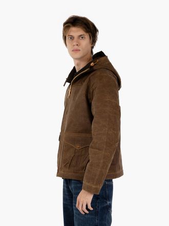 Manifattura Ceccarelli Giubbotto dark tan con cappuccio