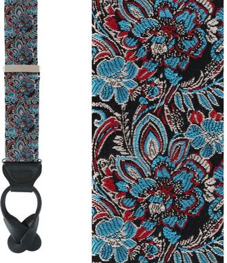 Trafalgar Store Enzo Exploded Floral Silk Button End Suspenders in Multiple Colors at Nordstrom