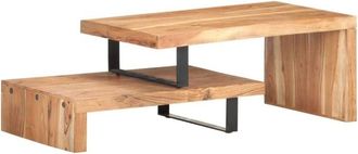vidaXL 2 Piece Coffee Table Set Solid Acacia Wood vidaXL