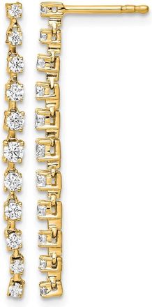 Diamond2Deal 14k Yellow Gold 1/2 ct Lab Grown Diamond Dangle Earrings VS Clarity, D-E Color