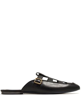 BARRETT cut-out leather mules - men - Leather/Leather/Leather - 10 - Black