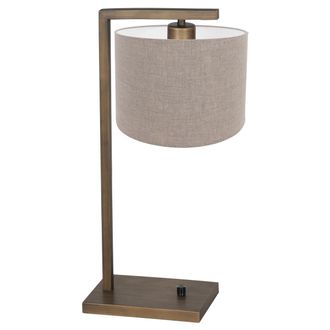 Steinhauer L&aacute;mpara De Mesa - Marr&oacute;n - Stang - Lino Metal - L&aacute;mpara De Noche
