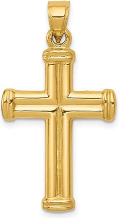 Diamond2Deal 14k Yellow Gold Hollow Cross Pendant