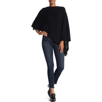 Portolano Lightweight Cowl Neck Poncho in Black at Nordstrom Rack