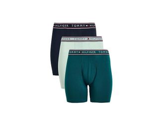 Tommy Hilfiger Boxer Brief 3-Pack Mens Underwear Deep Sea Teal/Minty Essence/Desert Sky : 2XL, Cotton/Elastane