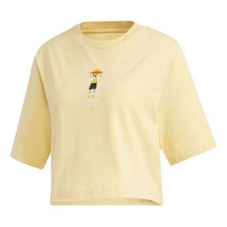 adidas (WMNS) adidas neo Casual Sports Short Sleeve Orange Yellow GP5802