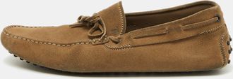 Tod's Tods Brown Suede Bow Slip On Loafers