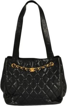 Chanel Pre-owned Vintage Schoudertas - Dames - Vintage Schoudertas - Zwart - ONE Size - Leer - Vintage