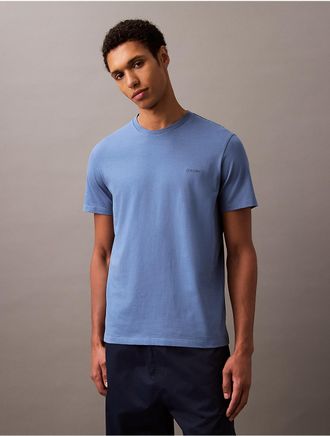 Calvin Klein Mens Liquid Touch Crewneck T-Shirt - Blue - 2XL
