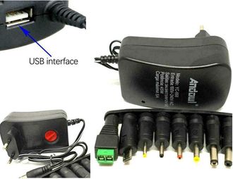 Trade Shop Trade Shop - 3v 4.5v 5v 6v 7.5v 9v 12v 1000ma 12w Usb - 8 Adattatorios