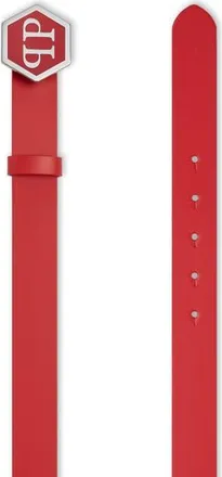 Philipp Plein Belt Hexagon Luxe Women in Red/nickel at Nordstrom, Size 80