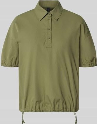 Marc Cain Regular Fit Bluse mit Polokragen in Oliv, Gr&ouml;&szlig;e 34