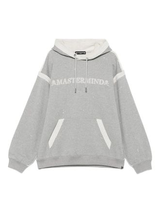 MASTERMIND WORLD cut-off logo hoodie - men - Cotton - M - Grey