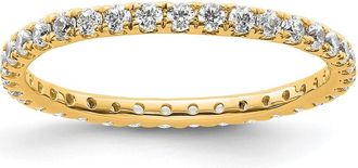 Diamond2Deal 14k Yellow Gold Lab Grown Diamond Eternity Wedding Band Ring 1/2Ct Clarity- VS Color- D-E