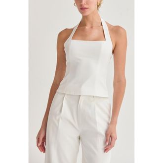 Crescent Tailored Halter Top in White at Nordstrom, Size X-Small