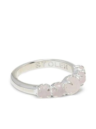 Stolen Girlfriends Club Halo Cluster ring - women - Sterling Silver/Pink Quartz - L