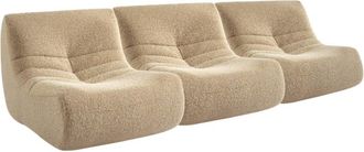 Sweeek Sof&aacute; modular en tejido efecto alpaca, 3 plazas, beige