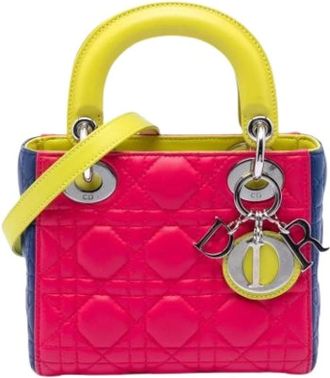 Dior Pre-owned Lady Dior - Dames - Vintage Mini Tas - Veelkleurig - ONE Size - Leer - Vintage