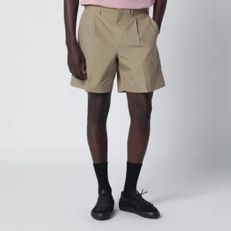 Prada Putty-colored cotton bermuda shorts