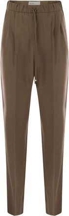 Max Mara Womens Gatti - Cashmere Drawstring Trousers - Khaki - Size EU 32 (Womens)