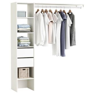 M&S Collection Armario/vestidor Abierto D&uacute;o Para Habitaci&oacute;n Juvenil/matrimonio En Color Blanco Y Estilo Moderno 187x160x40 Cm