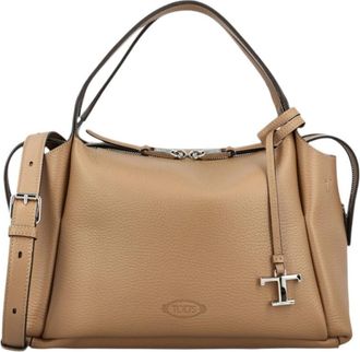 Tod's Light Brown T Timeless Medium Satchel