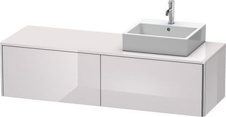 Duravit Mueble De Pared Duravit Xsquare 160,0 X 54,8 Cm, 2 Cajones, Color (frente/cuerpo): Laca Blanca Lila Alto Brillo - Xs4904r2727