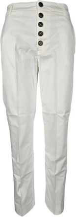 Dondup Nima Broeken - Dames - Straight fit broeken - Wit - W27 - Katoen - Broeken