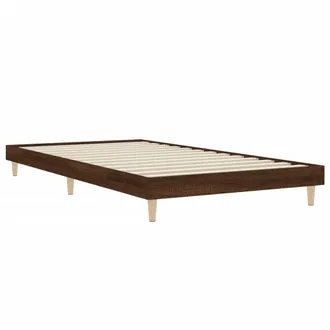 vidaXL Estructura De Cama Sin Colch&oacute;n Madera Marr&oacute;n Roble 90x200 Cm Vidaxl