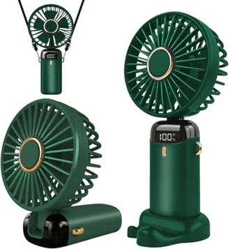 No Brand Ventilador Port&aacute;til Con Funci&oacute;n De Carga Usb, 5 Velocidades De Viento, Mini Ventilador De Escritorio Plegable Con Pantalla Led, Ideal Para El Hogar, L