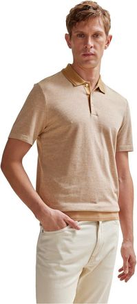 HUGO BOSS Mens Regular Fit Short Sleeve Shirt in Med Beige - Size 2XL