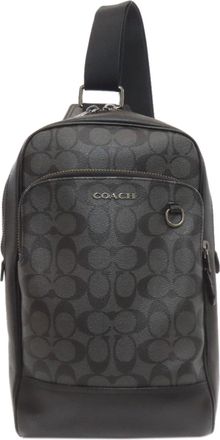 Coach Signature Gray Pvc Sling Bag (Pre-Owned)