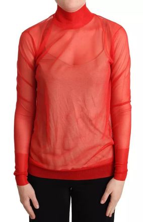 Dolce & Gabbana Orange Semi Transparent Blouse Womens Sweater (Pre-Owned)