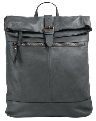 Forty Degrees Tagesrucksack FORTY, Damen, Gr. B/H/T: 30cm x 30cm x 4cm, onesize, grau, Leder, Rindsleder, Rucks&auml;cke Tagesrucksack, echt Leder, Made in Italy