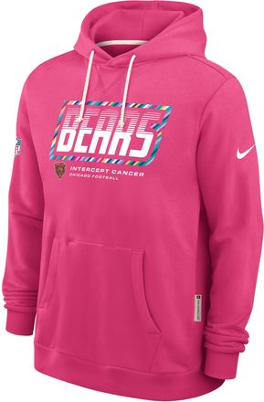 Nike Chicago Bears Crucial Catch Sideline Standard Issue Nike Mens Dri-FIT NFL Pullover Hoodie in Pink | 03AZ68XZU6-F9R
