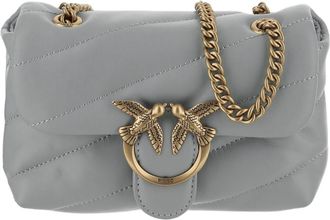 Pinko Diagonal Quilted Nappa Leather Shoulder Bag
