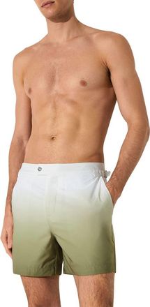 Reiss Amore Ombr&eacute; Side Adjuster Swim Trunks in Soft Sage Green at Nordstrom, Size Medium