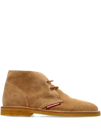 Dsquared2 lace-up calf suede loafers - men - Calf Suede/Calf Leather/Rubber - 41.5 - Brown