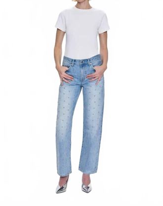 Pistola Denim Lexi Mid Rise Bowed Straight Jeans In Aries