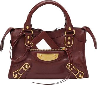 Balenciaga Maroon Le City Uptown Mini Satchel