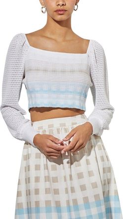 Ming Wang Bishop Sleeve Crop Top