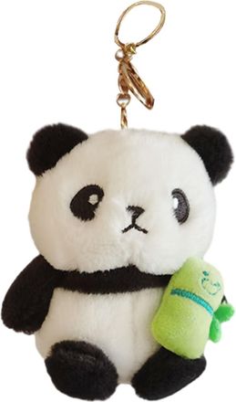 Generic Small Panda Bag Charm - 1 Piece Cute Plush Panda Keyring | Pannda Keychain Plush Pendant Decor | Pandas Charm For Bag | Pandas Key Chain | Bags Pendan