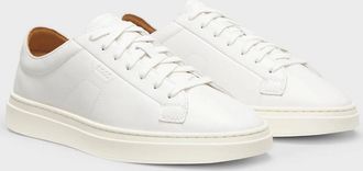 HUGO BOSS Mens BOSS Orange Kieran Mens Low-Top Trainers in Leather with Embossed Logo - White 100 - Size: 10