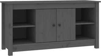 vidaXL Vidaxl - Mueble De Tv De Madera Maciza De Pino Gris 103x36,5x52 Cm